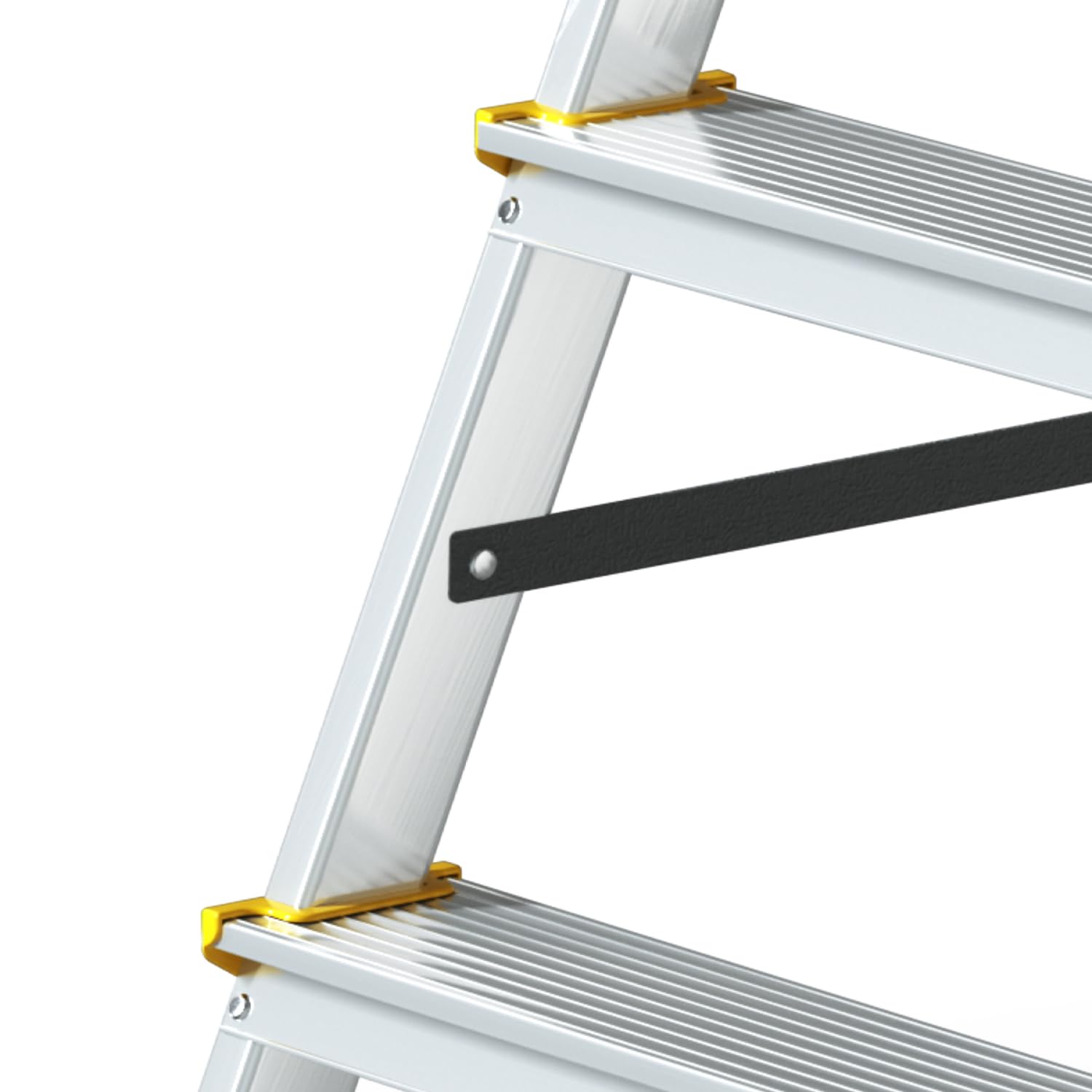 DRABEST Trittleiter Klapptritt Alu Leiter 2 x 4 Stufen Beidseitig Mehrzweckleiter Stufenleiter bis 150 kg Belastbar