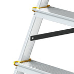 Drabest Klappleiter Leiter Klappbar 2 x 3 Stufen Alu Trittleiter Beidseitig bis 150 kg Belastbar Haushaltsleiter