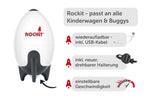 ROCKIT Kinderwagenschaukler -Das Original- Einschlafhilfe Baby wiederaufladbar (USB), stufenlos einstellbar & ultraleise mit 60-Min Timer -inkl. Halterung, Rocker Rakete schaukelt Kinderwagen & Buggy