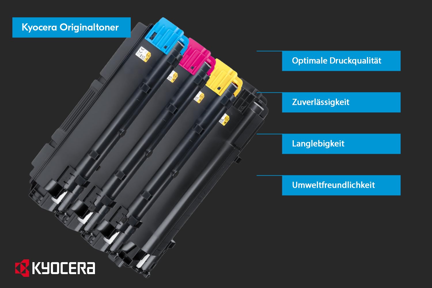 Kyocera TK-5440K Toner Schwarz. Original Tonerkartusche für bis zu 2800 Seiten. Toner Drucker kompatibel für PA2100cx, PA2100cwx, MA2100cfx und MA2100cwfx