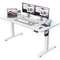 JUMMICO Elektrischer Höhenverstellbarer Schreibtisch - Steh-Sitz Tisch mit Memory-Funktion & Kompletter Tischplatte, Computertisch für Büro & Zuhause 140 x 60 cm Weiß