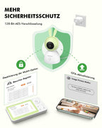 YESIMOM Babyphone mit Kamera 1080P HD PTZ 360°, 4.3" WLAN Baby Monitor mit App, IR Nachtsicht, 4X Zoom, Video Babyfon mit Bewegungs-/Geräuscherkennung, 2-Wege-Audio, Auto-Tracking, Bereichsalarme