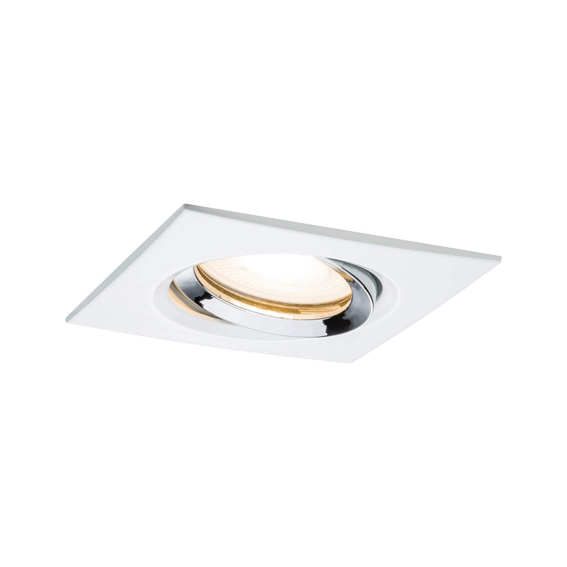 Paulmann Premium EBL Set Name IP65 eckig schwenkb LED 1x_W 230V GU10 51mm Weiß/Chrom