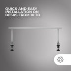 Mars Gaming MGDS, Monitor-Erhöhung, Erhöht den Monitor um 17cm, Ergonomischer Tischständer aus Stahl, Carbonfaserplatte 60x20cm, Bildschirmhalterung für Schreibtische mit 10 bis 33mm Dicke, Weiß