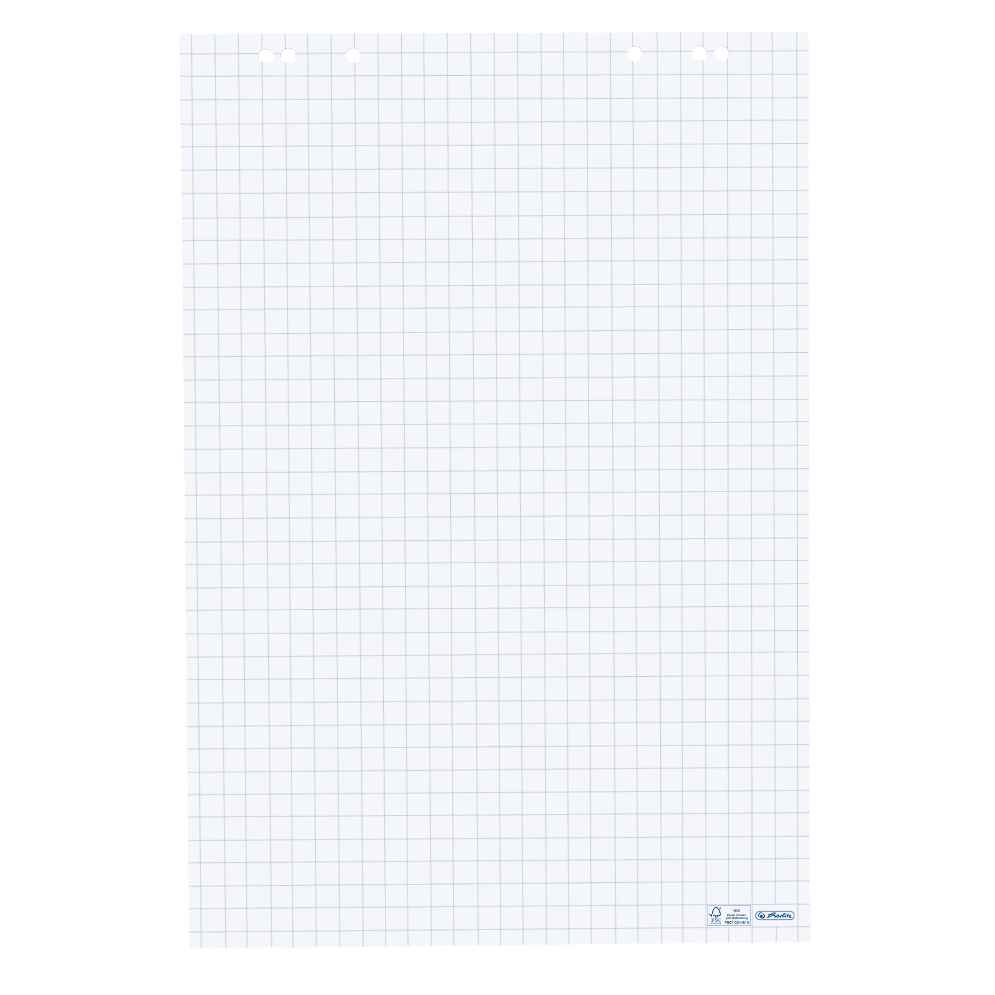 Herlitz 10834141 Flipchartblock, 68x99cm (kariert/gelocht), 5 Blöcke (20 Blatt je Block) (1, Blöcke ohne Zubehör (je 5 im Karton))