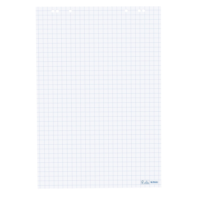 Herlitz 10834141 Flipchartblock, 68x99cm (kariert/gelocht), 5 Blöcke (20 Blatt je Block) (1, Blöcke ohne Zubehör (je 5 im Karton))