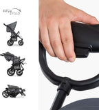 hauck Geschwisterwagen Roadster Duo SLX, Zwillingsbuggy ab Geburt bis 15 kg (ca. 3 Jahren) mit Liegefunktion, XL Korb, Einfach und Klein Zusammenklappbar, Große Räder (Grey/Silver)