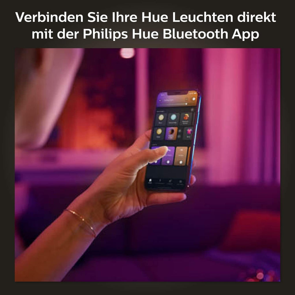 Philips Hue White & Color Ambiance Centura runde Einbauspots 3er Pack (1.050 lm), dimmbare Deckenlampen mit 16 Mio. Farben, smarte Lichtsteuerung über Sprache und App, schwarz, neue Generation