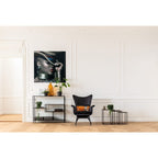 Kare Design Regal Loft, Schwarz, Stahl, Glas Fachböden, mit 5 Fachböden, schmal, freistehend, Wohnzimmer, Schlafzimmer, Flur, 100x115x30 cm (H/B/T)