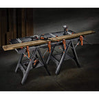 WORX PEGASUS WX051 mobile multifunktionale Werkbank - hochwertiger Arbeitstisch klappbar für die Werkstatt, max. Belastung 450kg – inkl. Schnellklemmvorrichtung – hohe Stabilität & große Arbeitsfläche