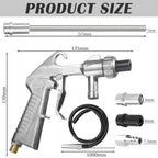EUMAYES Sandstrahlpistole Druckluft Set, Sandstrahlen Pistole Kit mit Langer Sandstrahldüse und Metalldüsen von 5MM/6MM Kaliber, 1M Langem Gummischlauch und Luftanschlussnippel für Sandstrahlen