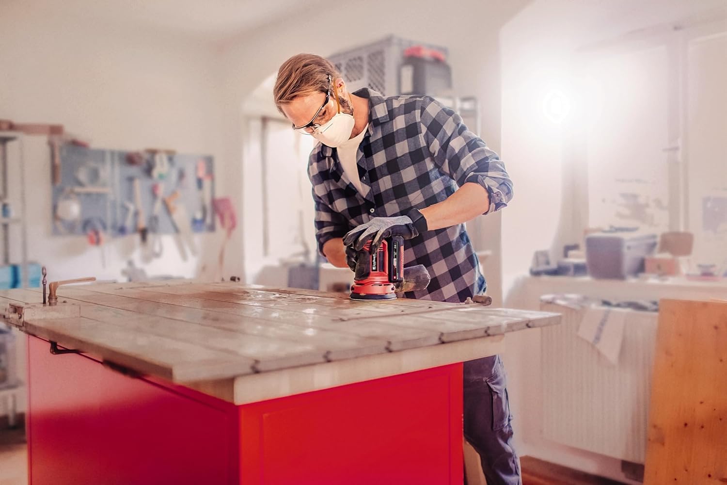 Einhell Akku-Exzenterschleifer TE-RS 18 Li-Solo Power X-Change (Lithium-Ionen, Drehzahl-Elektronik, Mikro-Kletthaftung, inkl. 1x Schleifpapier P80, ohne Akku und Ladegerät)
