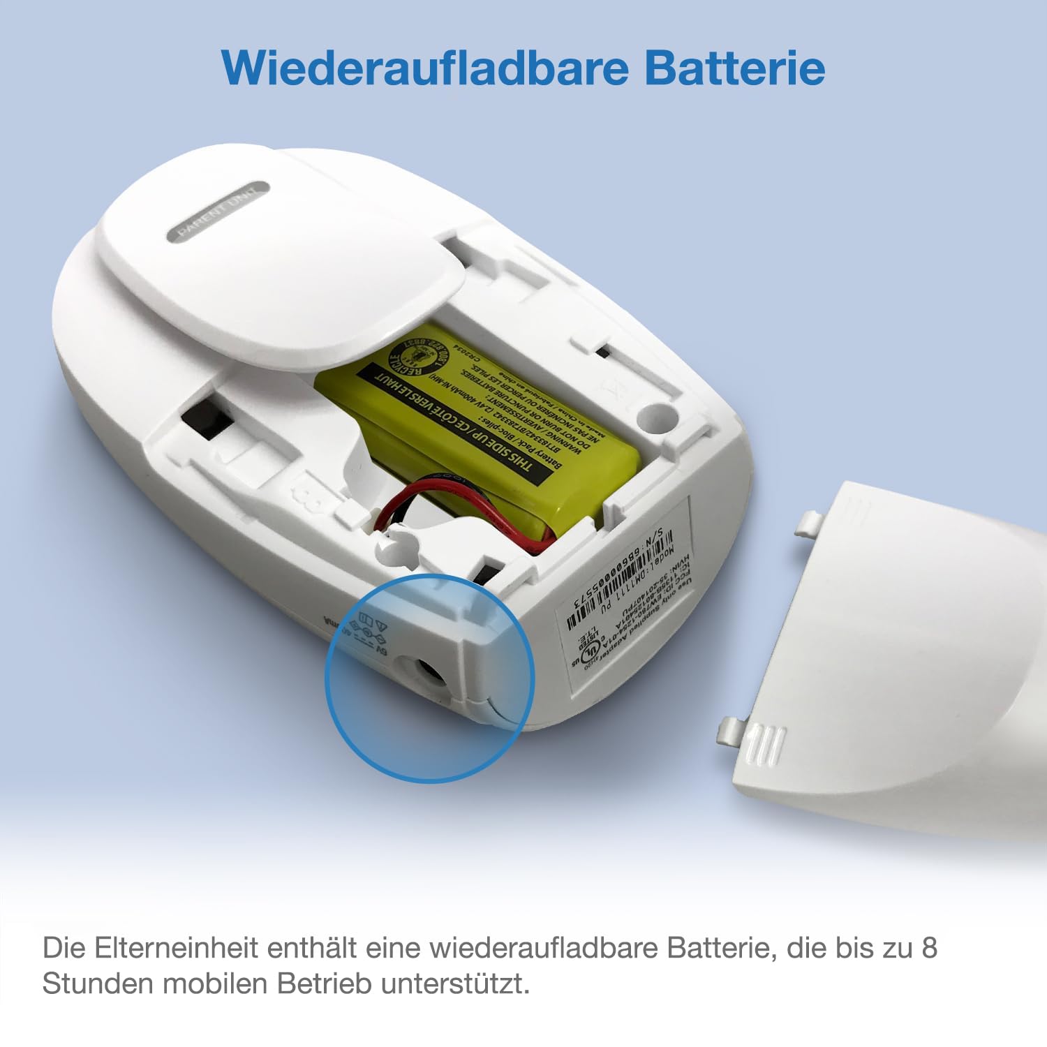 VTech BM1120 Baby-Audioüberwachungsgerät, klare Tonübertragung und Sicherheit, Lange Reichweite, 5-stufige LED-Lautstärkeanzeige, Gürtelclip, wiederaufladbare Batterien