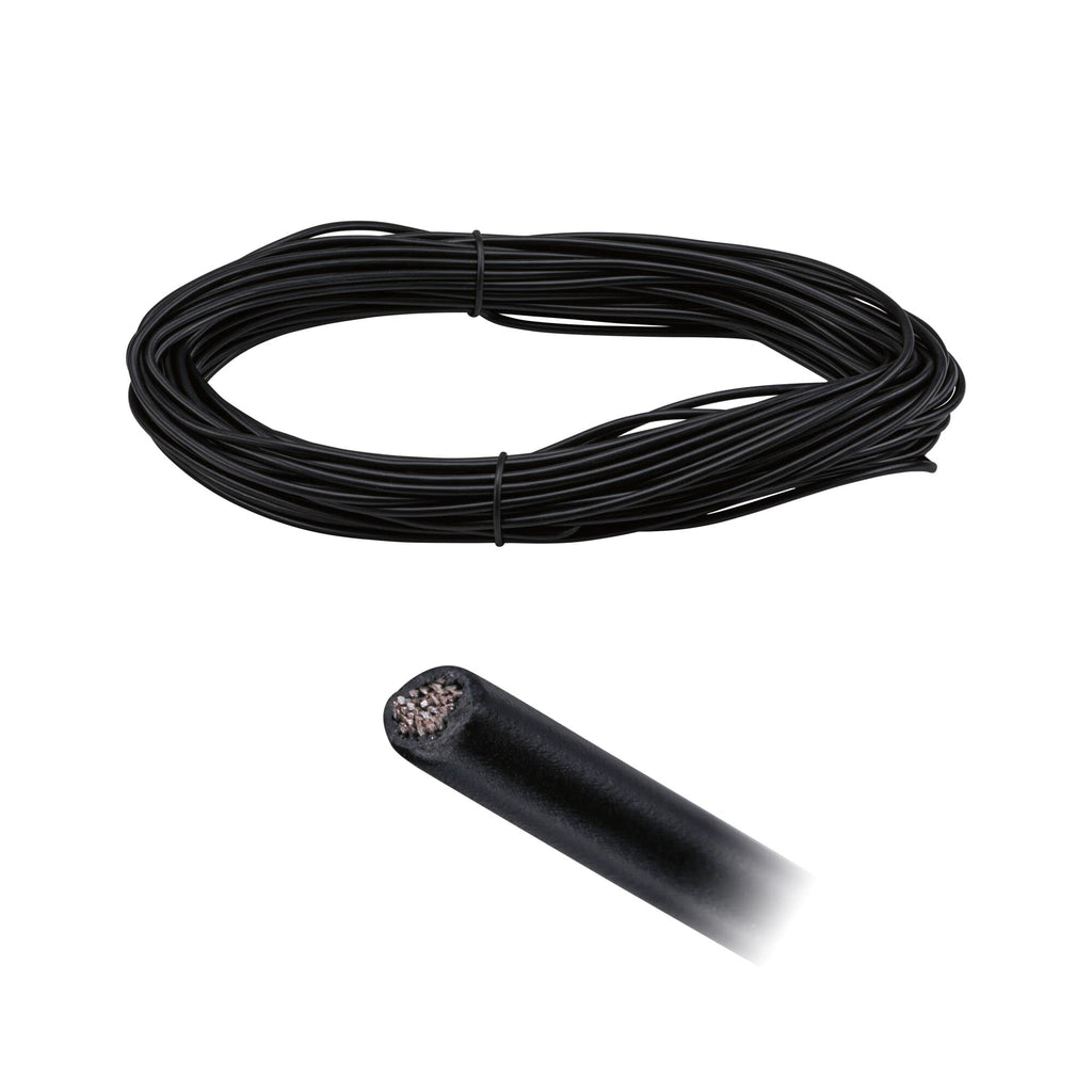 Paulmann 94593 Seilsytem Spannseil Corduo 20m isoliert 2,5qmm Seil Schwarz Drahtseil Schiene