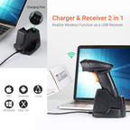 Tera Pro Extreme Leistung 1MP-Kamera Barcodescanner QR 2D 1D Bluetooth Barcode Scanner Wireless 2,4G mit USB Ladestation Hochauflösendes Scannen, HW0007