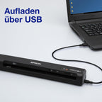 Epson WorkForce ES-60W mobiler Dokumentenscanner (Scanner, DIN A4, integrierter Akki, 600dpi, WiFi, USB 2.0)