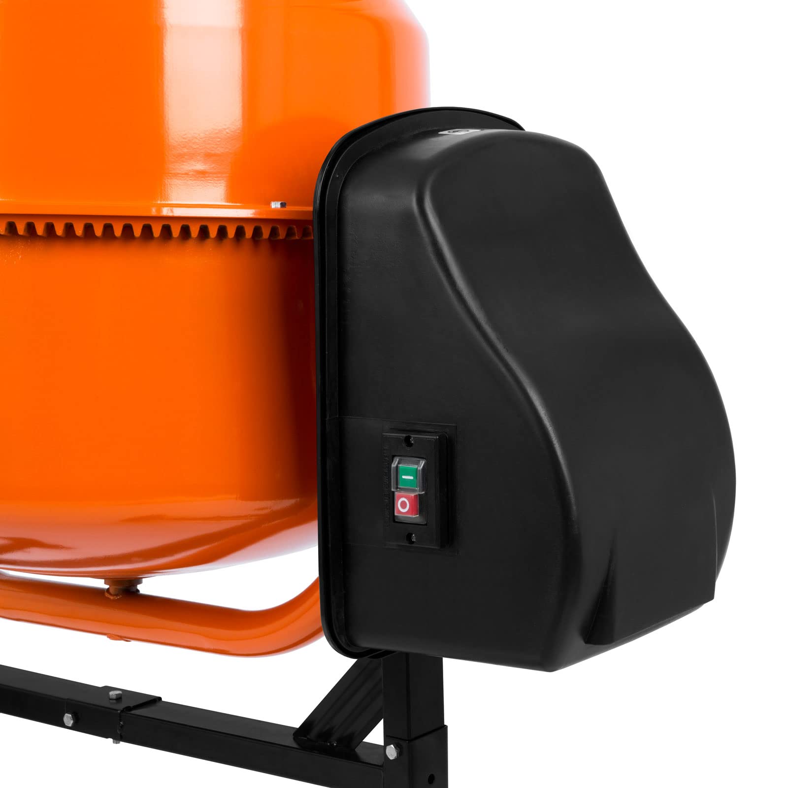 EBERTH 140L Betonmischer Elektrisch Mobil, 550W Motor, Gestell, Trommel und Zahnkranz aus Stahl, feststellbares Handrad, breite Fußplatte, Profi Zementmischer, Trommel schwenkbar, Einfache Bedienung