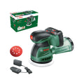 Bosch Akku-Exzenterschleifer EasyOrbit 18V-10 (Schleifen von kleinen bis mittelgroßen Holzoberflächen sowie lasierten und lackierten Oberflächen; Durchmesser: 125 mm; Akku 2.0Ah und Ladegerät)