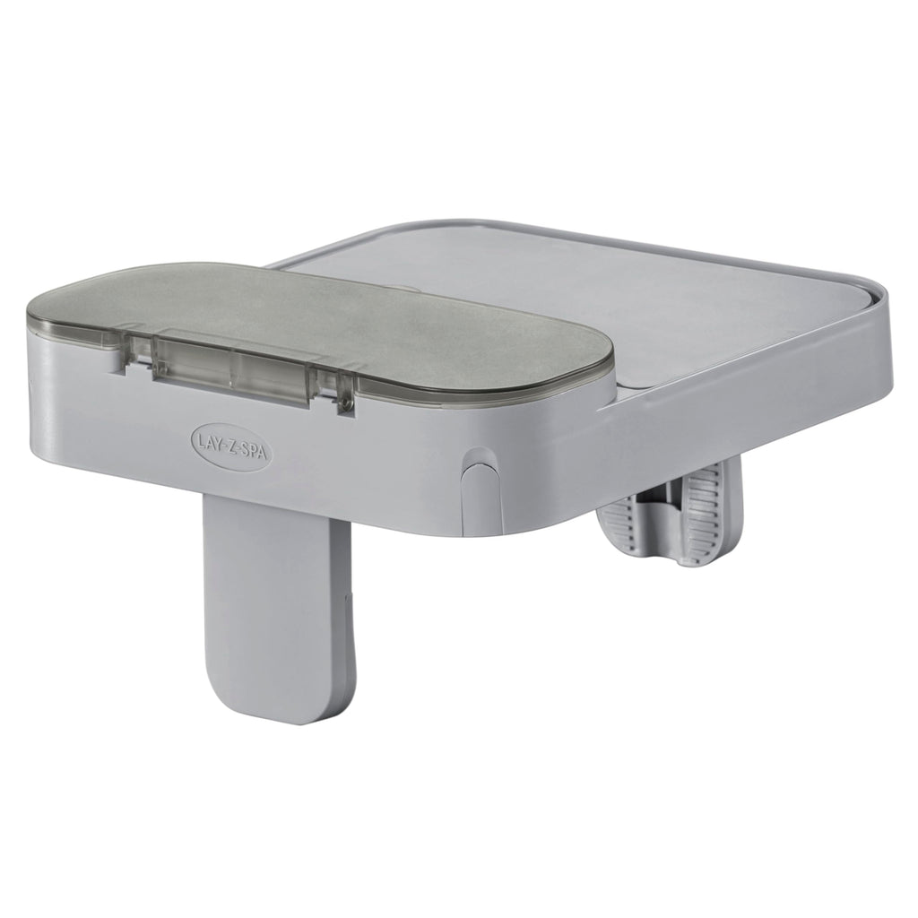 Bestway Xtras Lay-Z-SPA 4-in-1 Ablagetablett, 32 x 30 x 18 cm, verstellbar, geeignet für alle Lay-Z-SPA Modelle, spritzwassergeschütztes Aufbewahrungsfach, Handtuchaufhängern, Tablet-Halterung