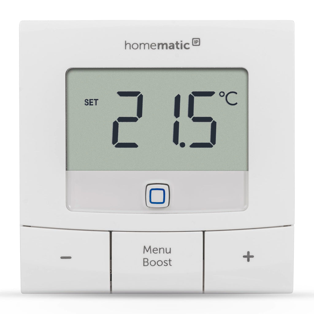 Homematic IP Smart Home Wandthermostat – Basic, digitales Thermostat für Heizkörper mit/ohne App, Alexa, Google Assistant, Temperaturmessung, Energie sparen, 154666A0