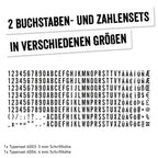 Trodat Printy 4912 Stempelset in Pastell Grün zum Selbersetzen - 4 Textzeilen, Abdruck 47x18 mm, Deutsch, inkl. Pinzette, Stempelkissen schwarz & Buchstaben- und Zahlenset in zwei Größen