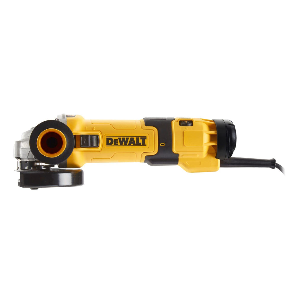 Dewalt 125 mm Winkelschleifer DWE4257 (1.500 Watt, Epoxidharz geschützte Motorwicklung, Wiederanlaufschutz, Sanftanlauf, Überlastschutz, Drehzahlvorwahl, elektronische Kupplung, M14 Spindel)
