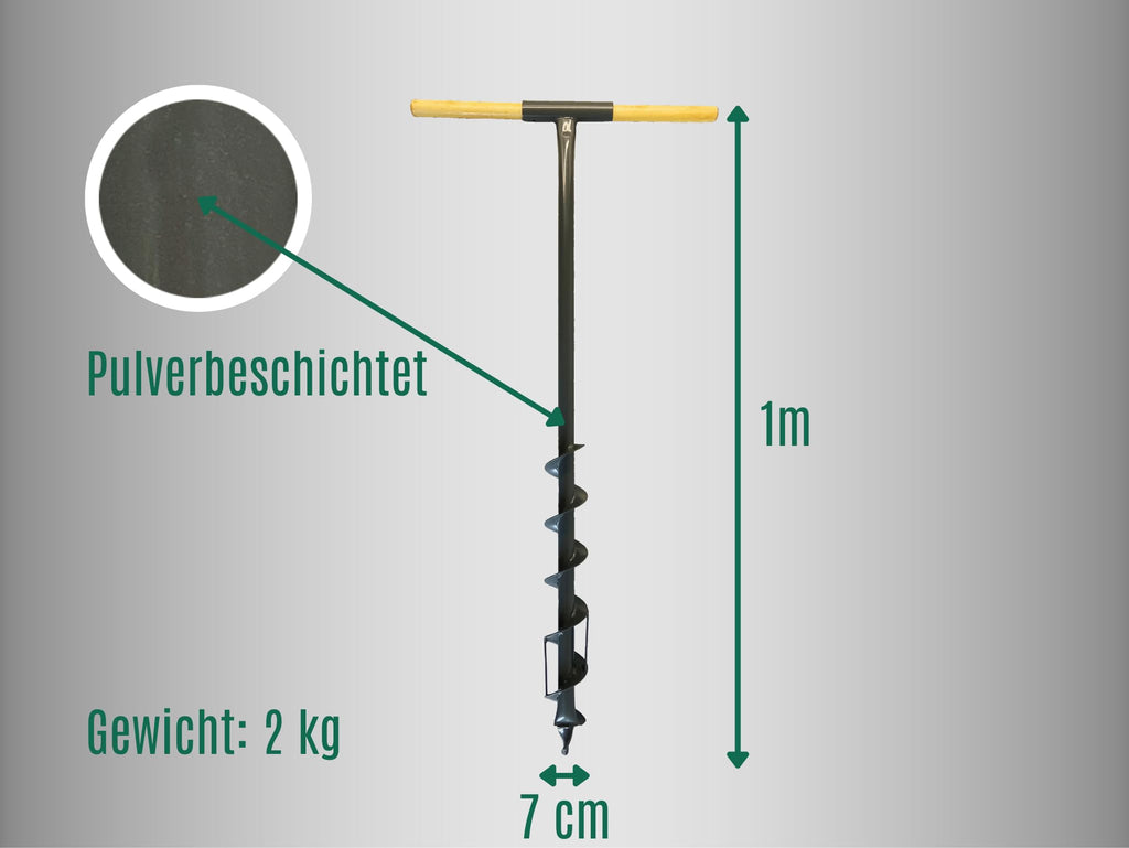 Berger + Schröter Erdlochbohrer 7 cm, Pfostenbohrer, Pfahllochbohrer, 1 Stück, 50206