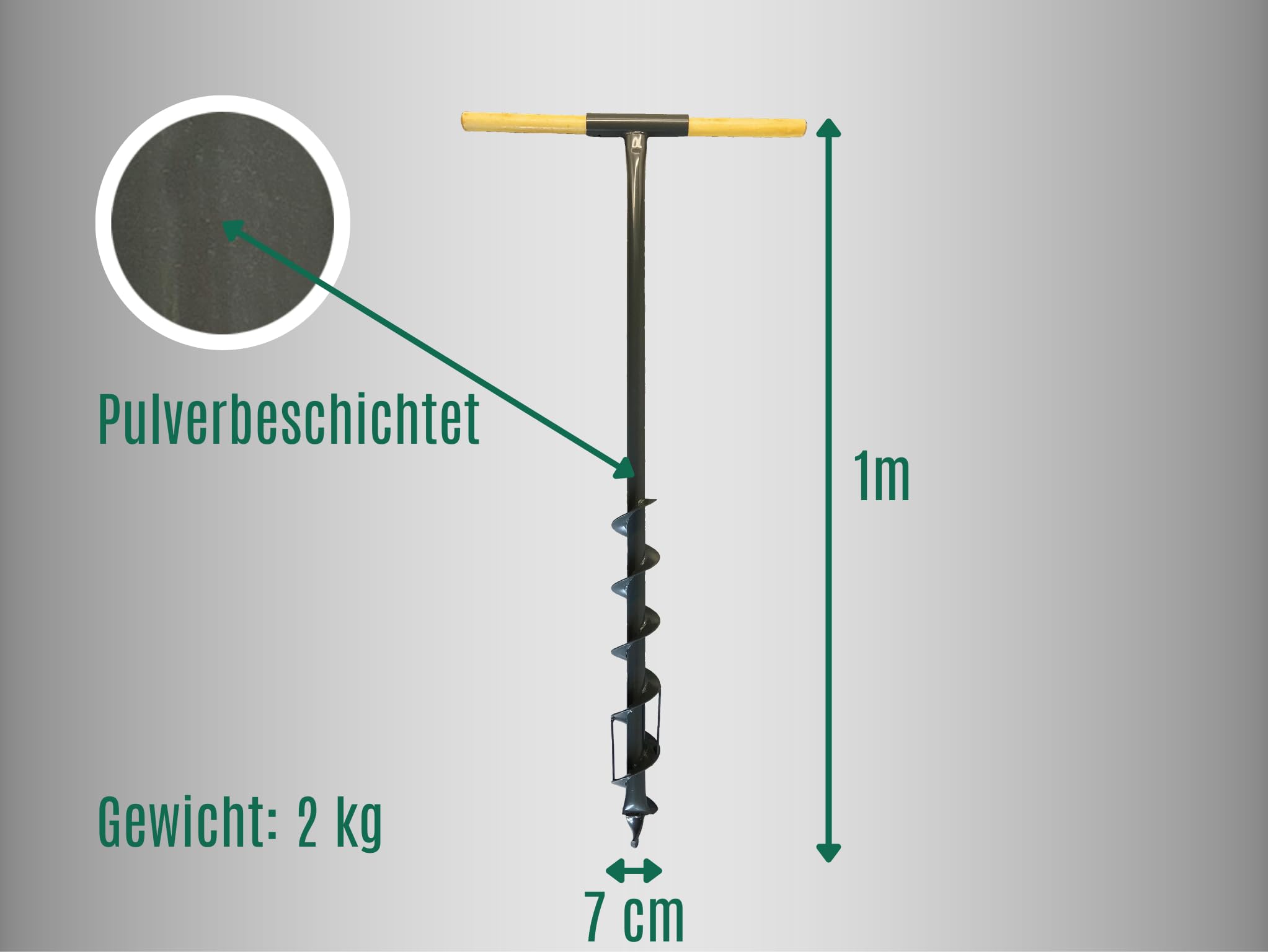 Berger + Schröter Erdlochbohrer 7 cm, Pfostenbohrer, Pfahllochbohrer, 1 Stück, 50206