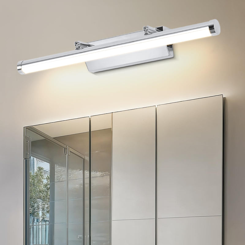 Dehobo LED Spiegelleuchte Bad 42CM 9W - Spiegellampe Badezimmer mit Schalter IP44 Wandbeleuchtung Neutralweiß 4000K 730LM für Badzimmer - Badleuchte Badspiegel Lampe Edelstahl Spiegel Schminklicht