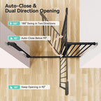 COMOMY 75 – 110 cm Sicherheitsbarriere für Kinder, Sicherheitsbarriere für Hunde, automatisches Schließen, Treppen und Türen ohne Bohren, breites Metallgitter mit Verlängerung (76 cm H, schwarz)