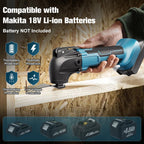 Multifunktionswerkzeug akku für Makita 18V Akku (Ohne Akku), Oszillationswerkzeug Akku mit 23 Zubehör, 6 Einstellbare Geschwindigkeiten Multitool zum Entfernen, Schaben, Schneiden