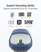 Inateck Wireless Barcode Scanner 2D, Bluetooth 5.0, 2.4Ghz Barcode Reader, QR Code Scanner, liest von Bildschirmen, BCST-73
