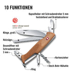 Victorinox Schweizer Taschenmesser gross, Ranger 55, Swiss Army Knife, Multitool, 10 Funktionen, Feststellklinge, Schraubendreher