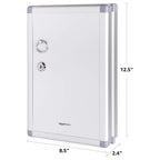 Amazon Basics Schlüsselkasten für 24 Schlüssel, abschließbarer Kasten, Rechteckig, 6.1 x 21.6 x 31.8 cm, Silber