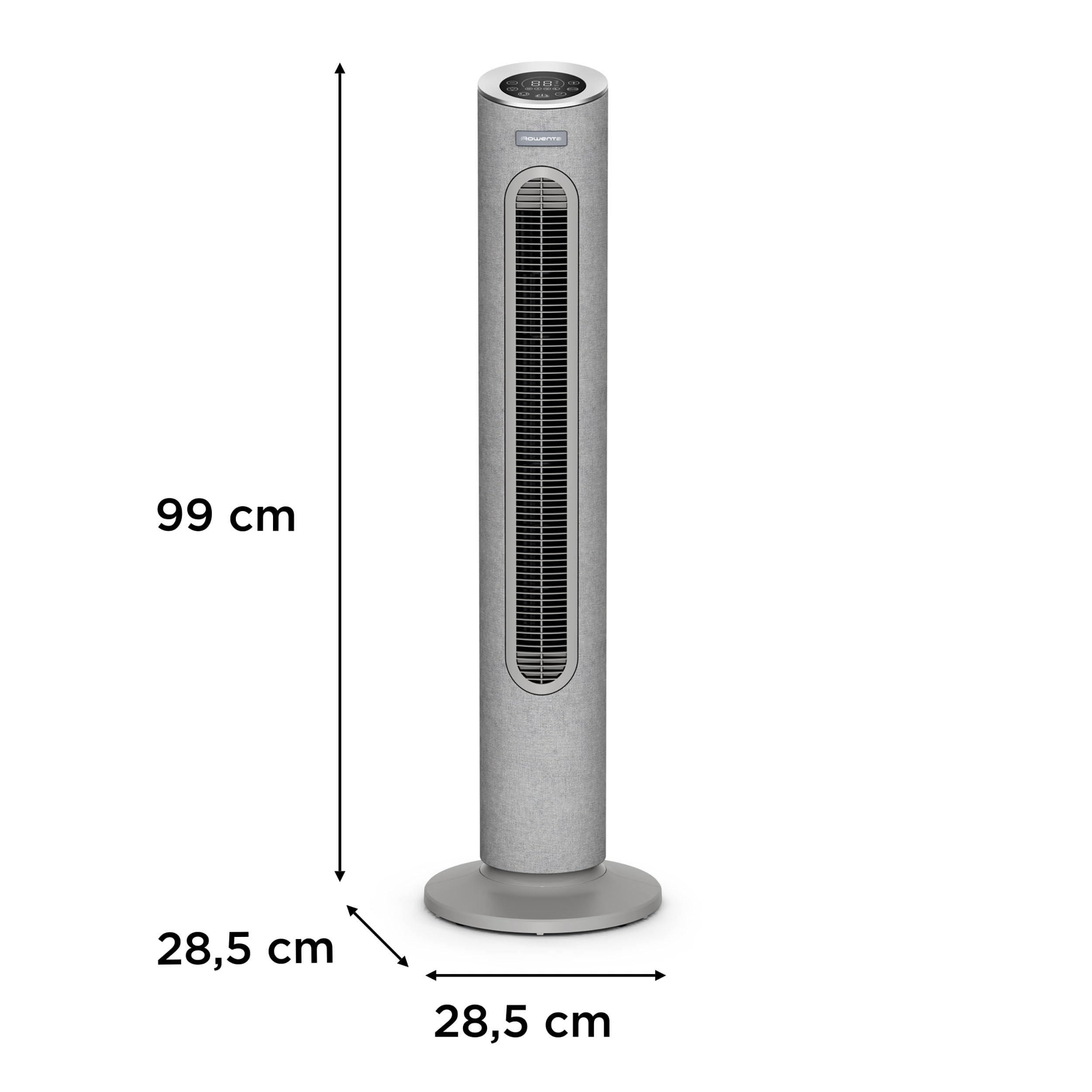 Rowenta Eole Home Turmventilator, nur 40 dB(A) bei niedrigster Geschwindigkeit, energiesparend, 7 Geschwindigkeiten/3 Modi, Timer, Fernbedienung, Grau, VU6980F0