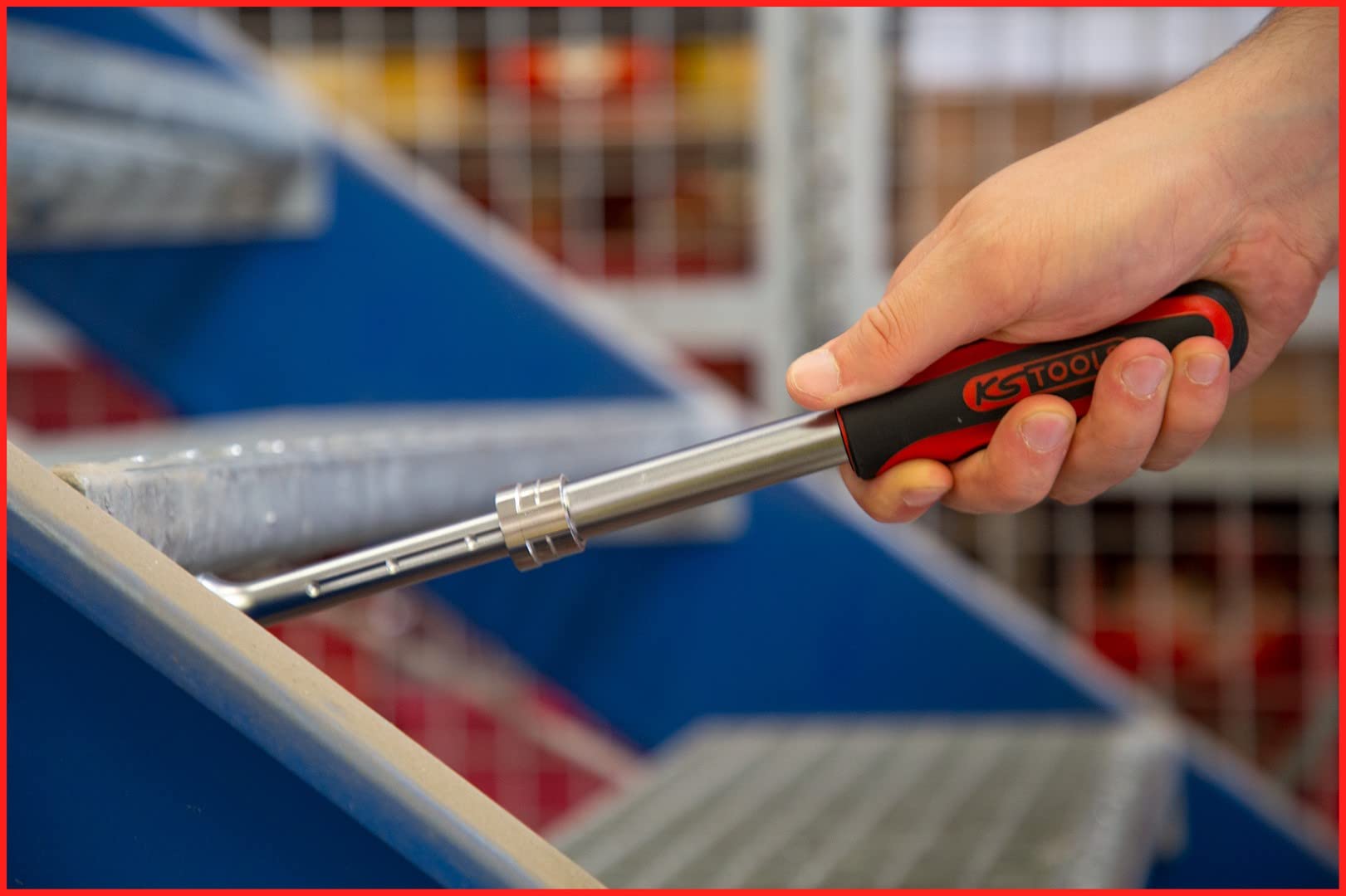 KS Tools 914.1220 1/2" SlimPOWER Teleskop-Gelenk-Umschaltknarre, 72 Zahn