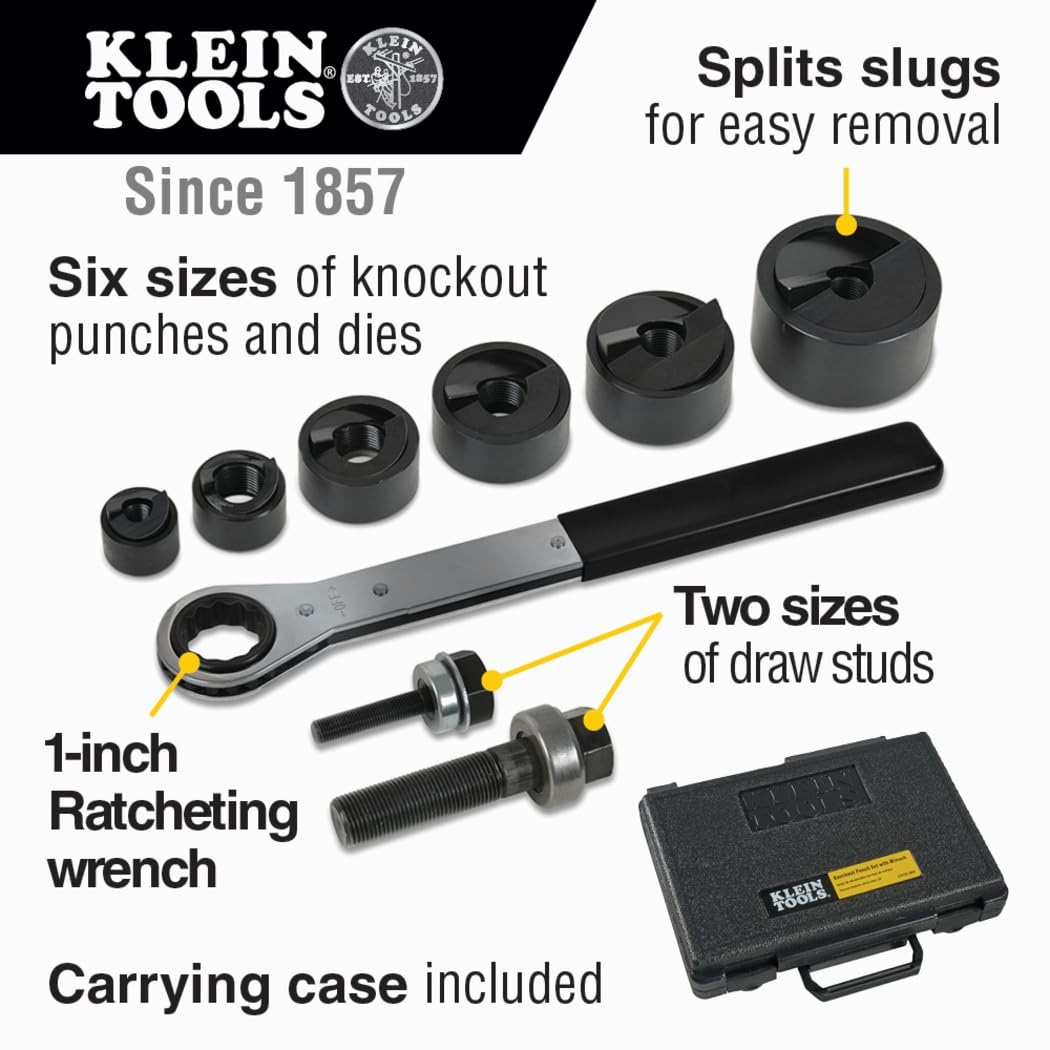 Klein Tools 53732SEN Knockout Punch Set with Wrench by Klein Tools