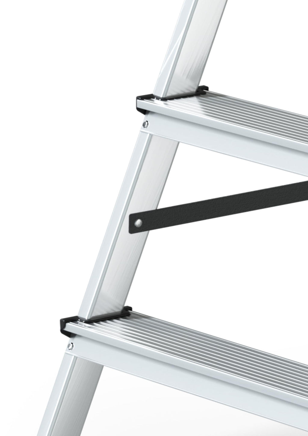 DRABEST Klappleiter Klapptritt Alu Leiter 2 x 5 Stufen Trittleiter Beidseitig Mehrzweckleiter bis 125 kg Belastbar Leiter