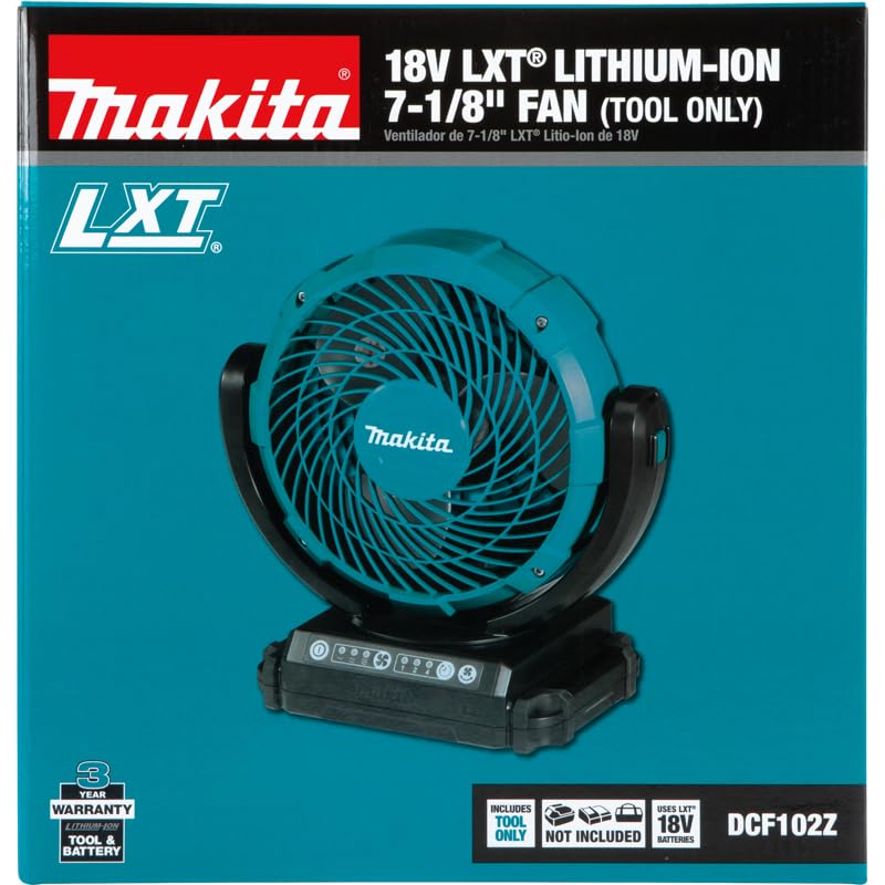 Makita DCF102Z Akku Lüfter 18 V (ohne Akku, ohne Ladegerät), Blau, 101