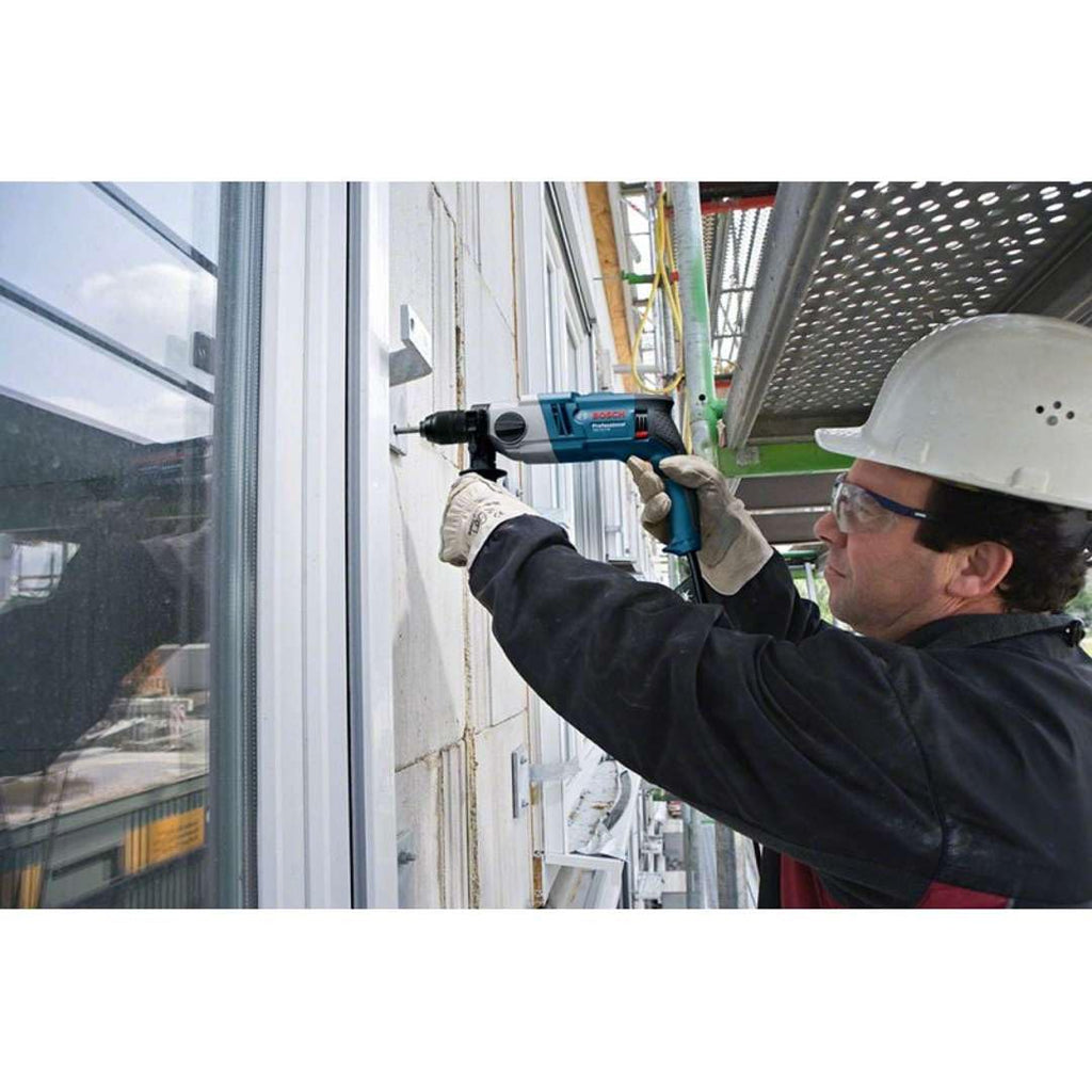 Bosch Professional Schlagbohrmaschine GSB 18-2 RE (inkl. Tiefenanschlag 210 mm, Zusatzhandgriff, Zahnkranzbohrfutter 13mm, im Handwerkerkoffer)