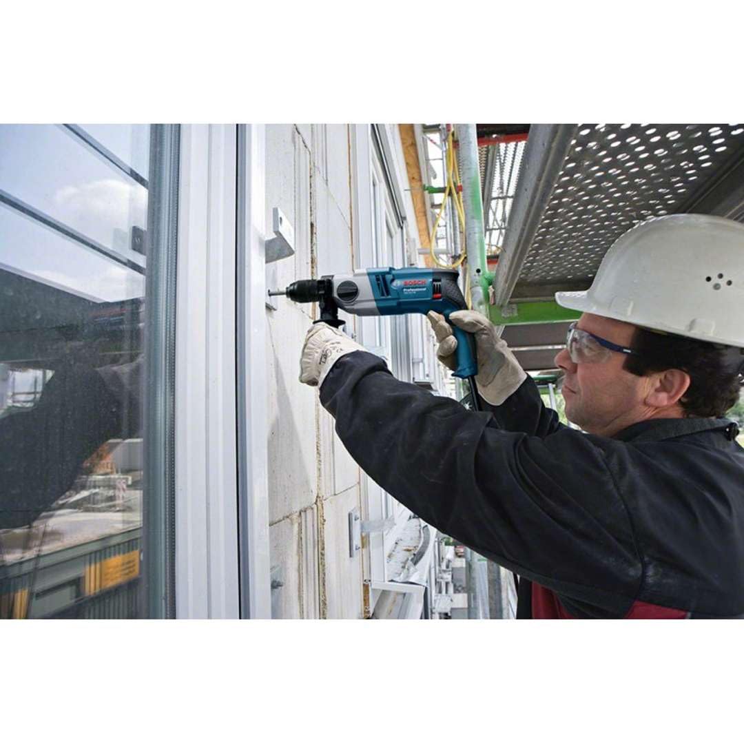 Bosch Professional Schlagbohrmaschine GSB 18-2 RE (inkl. Tiefenanschlag 210 mm, Zusatzhandgriff, Zahnkranzbohrfutter 13mm, im Handwerkerkoffer)