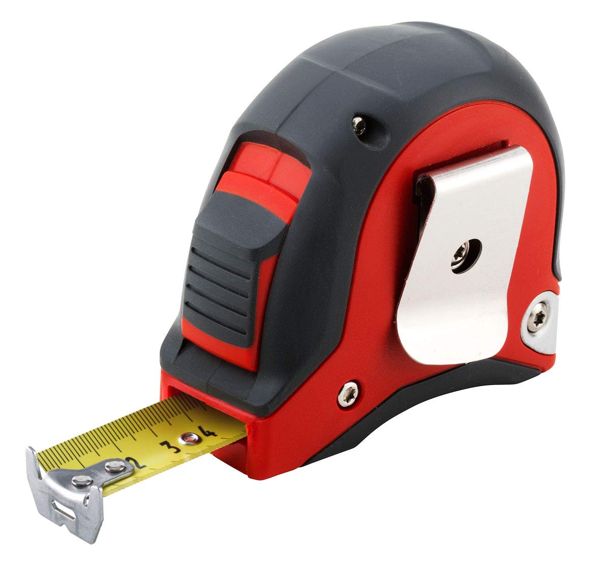 SOLA PRO-TM - Bandmaß 5m / 19mm - robustes Profi-Rollbandmaß mit Gürtelclip - Stahlband, gelb lackiert mit mm Skala - Genauigkeitsklasse I - Rollmeter mit beweglichem Endhaken - Länge 5m/19mm