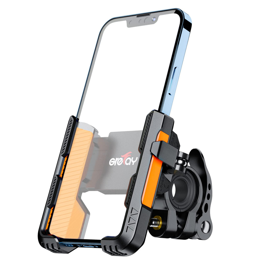 Grefay Fahrrad Handyhalterung【1S Schnelle Demontage】 Motorrad Handyhalter Mit 360 Drehung Outdoor Lenker Handyhalter für Rennrad MTB Scooter für 4,5-7,0 Smartphone