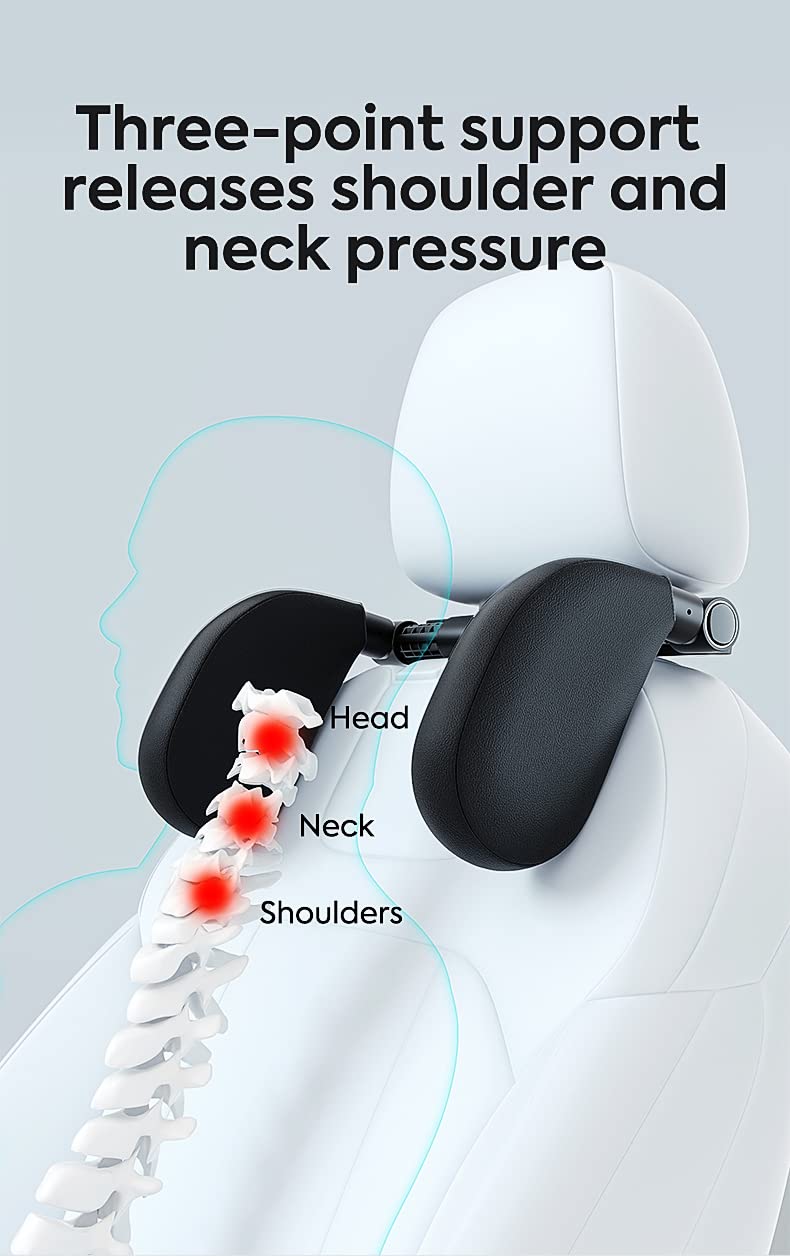 ZOKOE nackenkissen kinder kopfstütze auto kinder Schnelle Montage und Demontage in 1 Minute Atmungsaktiv und weich Stützt Kopf und Nacken Travel Sleep Seitenkissen für Erwachsene (Schwarz)