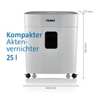 Dahle PaperSAFE PS 240 Aktenvernichter (10 Blatt, Sicherheitsstufe P4, Partikelschnitt, öl- und wartungsfrei, 25 Liter) grau