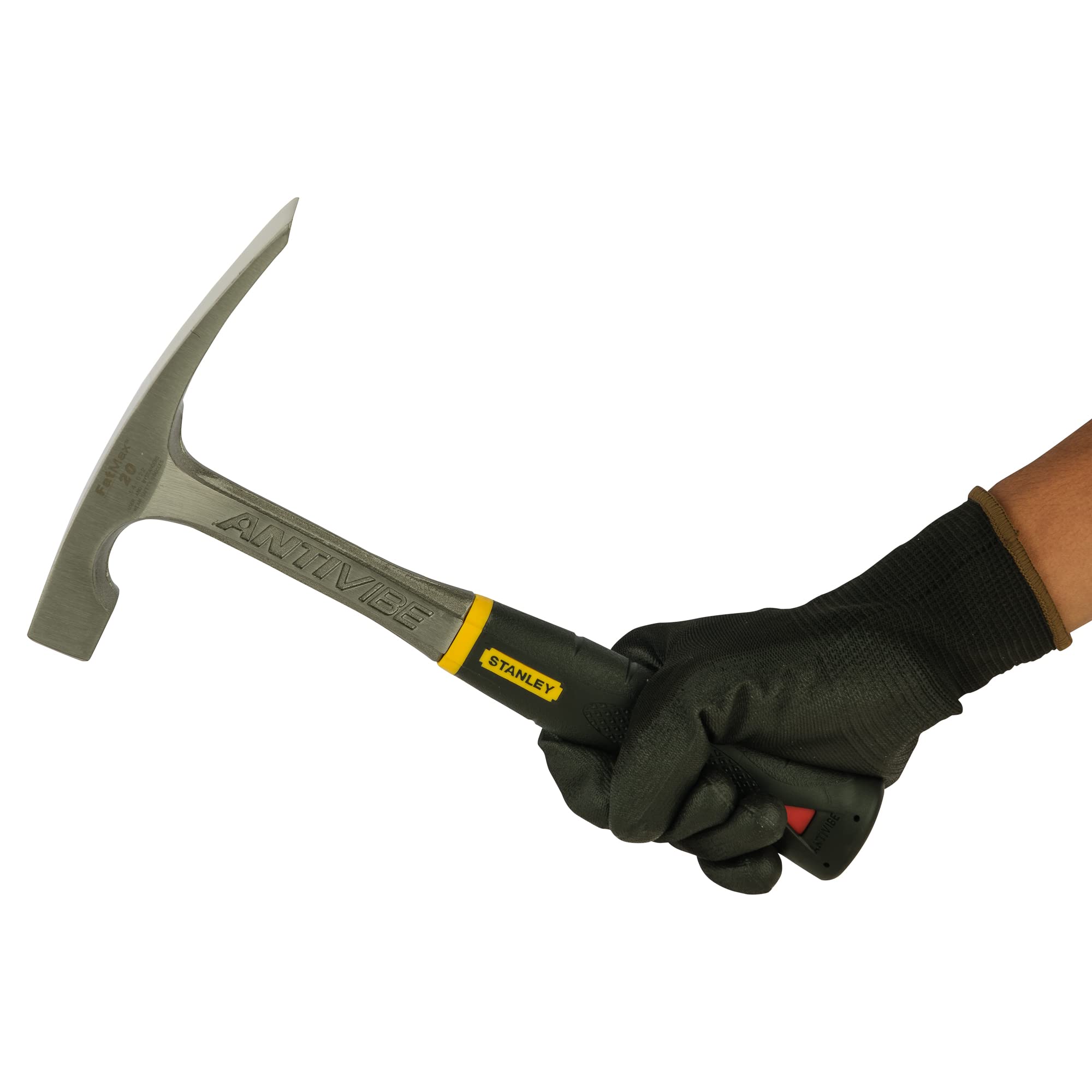 STANLEY Maurerhammer Antivibe (570 g Kopfgewicht, mit Vibrationsdämpfung, Stahlstiel, thermoplastischer Gummigriff) 1-54-022