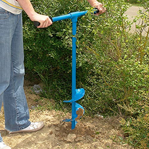 Güde Handerdbohrer GH 150 (Gesamtlänge 104 cm, ø 15 cm, für das Setzen von Zaunpfählen, Einpflanzungen etc, rutschfeste Handgriffe, großer Quergriff aus Metall für optimale Kraftübertragung)