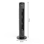 MEDION E11 TF Turmventilator mit Fernbedienung (3 Geschwindigkeitsstufen, leiser Schlafmodus, 45 Watt Leistung, 60° horizontale Oszillation, Timer, MD12067) schwarz