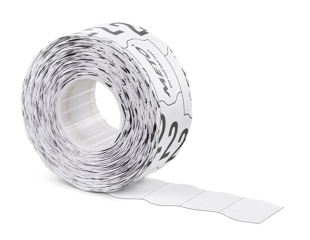 Meto Etiketten für Handauszeichner (26 x 16 mm, 2-zeilig, 12.000 Stück, weiß, permanent haftend, für METO, Contact, Sato, Avery, Tovel, Samark etc.)