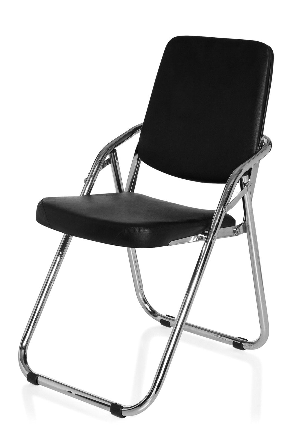 hjh OFFICE 4 x Klappstuhl ESTO PU Schwarz Konferenzstuhl Besucherstuhl klappbar 4er Pack